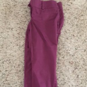 Loft Burgundy Cropped Pants